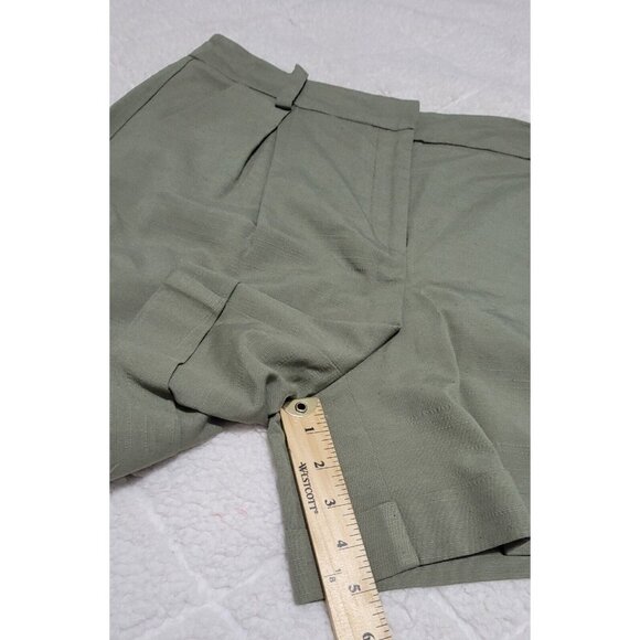 Trina Turk Womens Sage Green Pleated‎ High Waisted Shorts Slash Pockets Size 6 - Picture 8 of 9